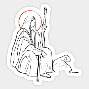 Jesus Christ Good Shepherd Sticker